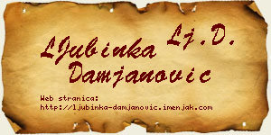 LJubinka Damjanović vizit kartica